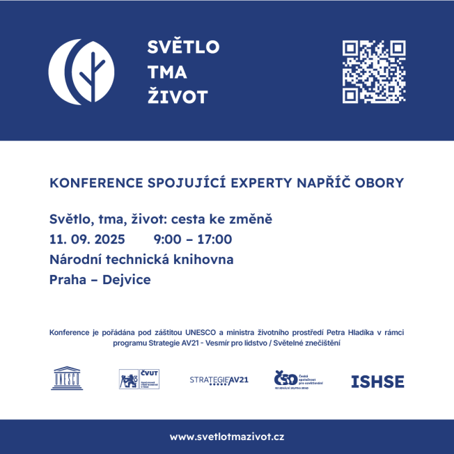 Pozvánka na konferenci Světlo, tma, život